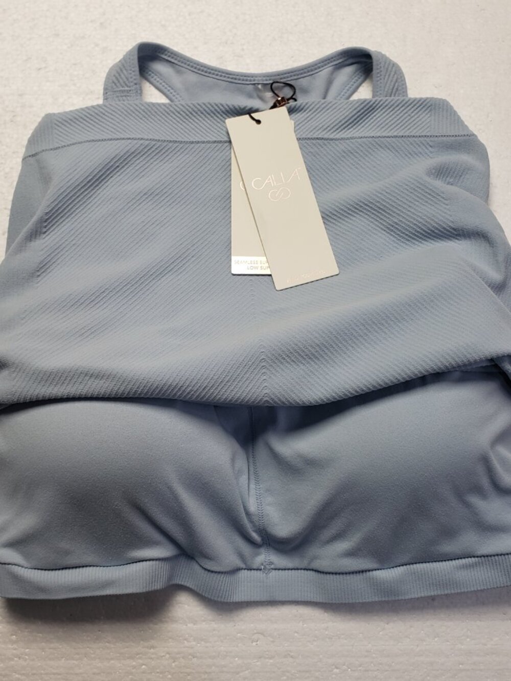 Calia Women's High Neck Seamless Brami in Pale Blue size XXL NWT - Picture 4 of 8